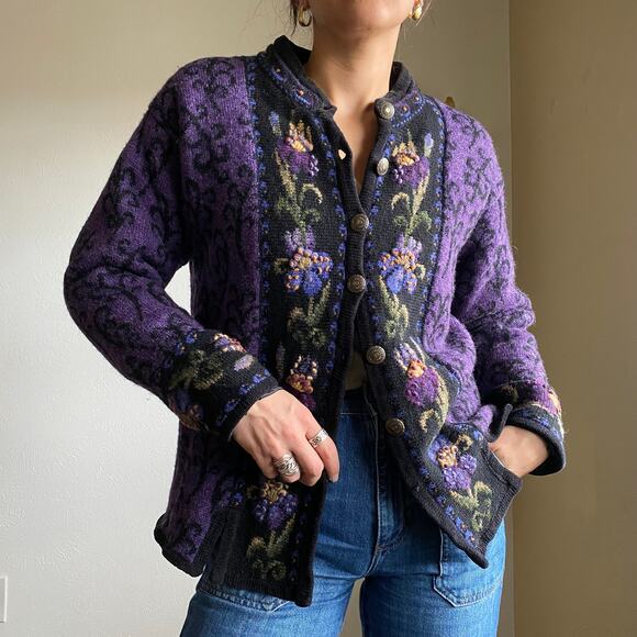 icelandic design wool cardigan - Picture 2 of 5